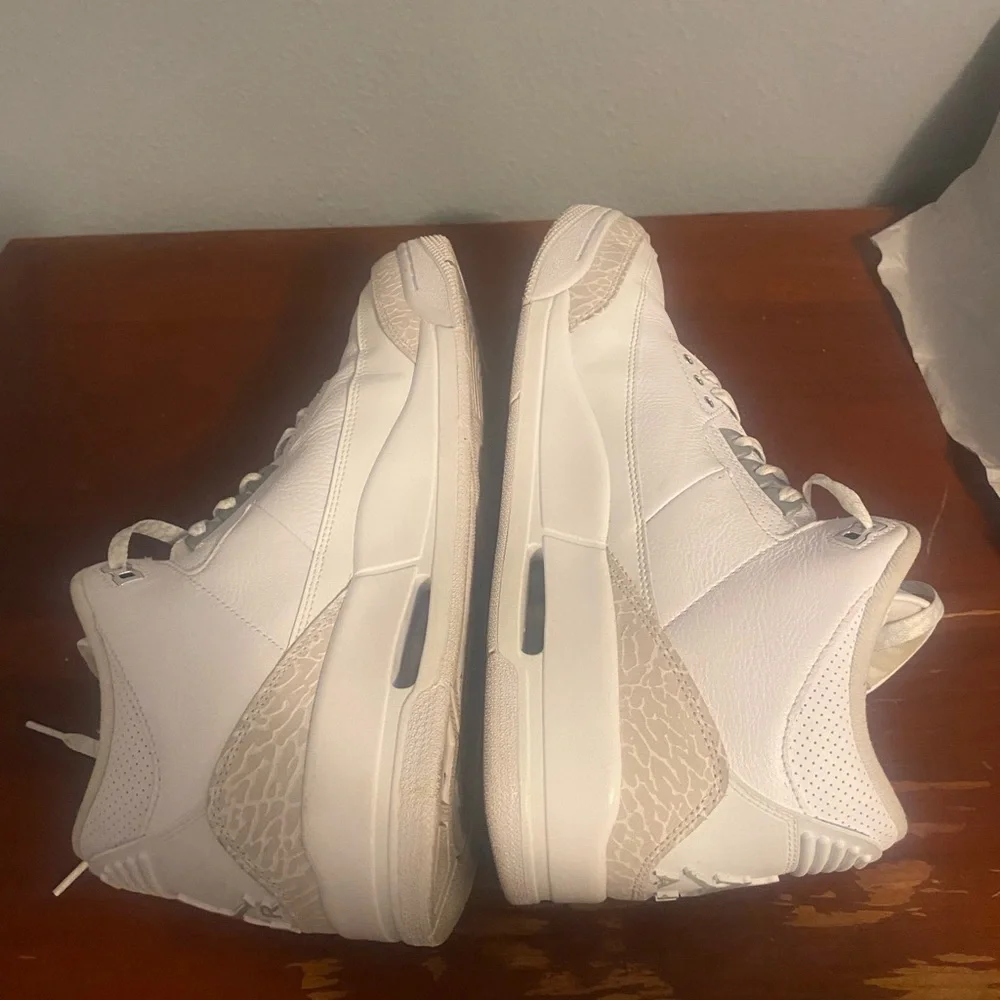 Jordan Air 3 Retro White and Metallic Sneakers